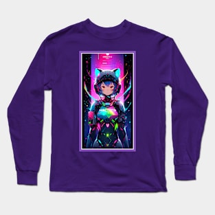 Anime Sci-Fi Cat Girl | Quality Anime Girl Artwork | Manga Girl Anime Art Long Sleeve T-Shirt